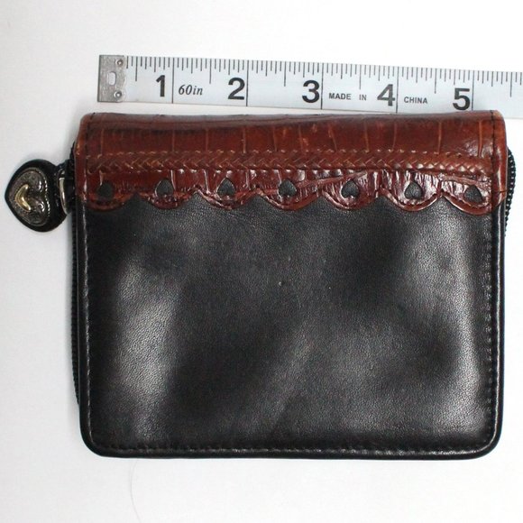 Black & Brown Heart Shaped Zipper Pull PDA Holder or Case Only - Picture 2 of 11